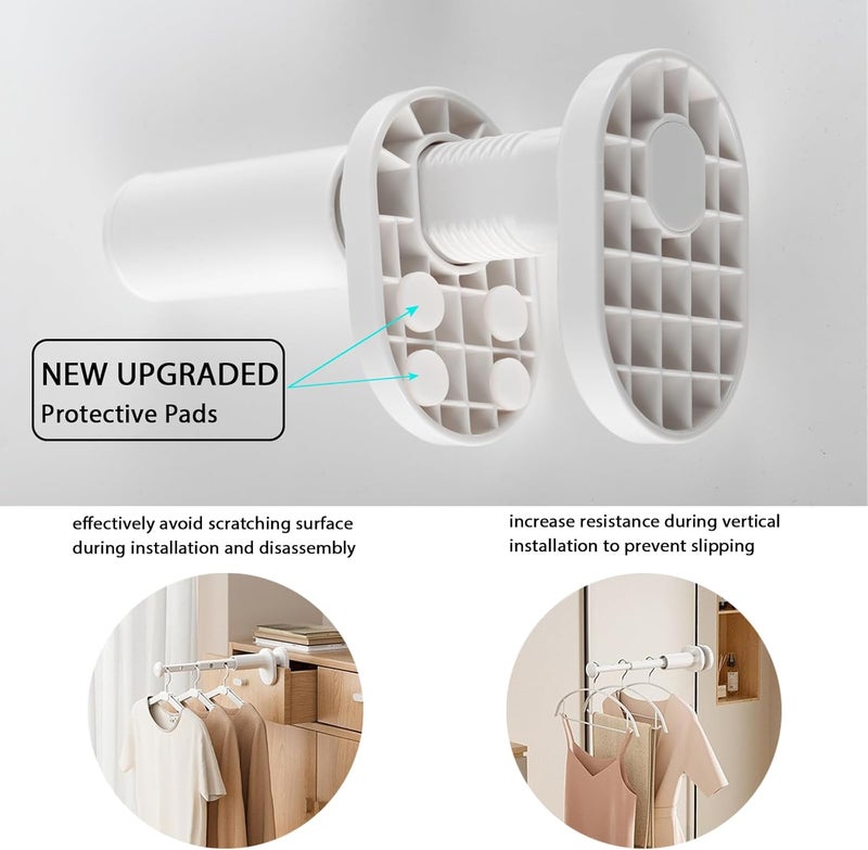 TASEVO Portable Travel Clothes Drying Rack - Clamping Design- Retractable Rob - Anti-Scratch Silicon Pad - Enhance Stability - Suitable for Door, Drawer, Luggage Handle - Image 2